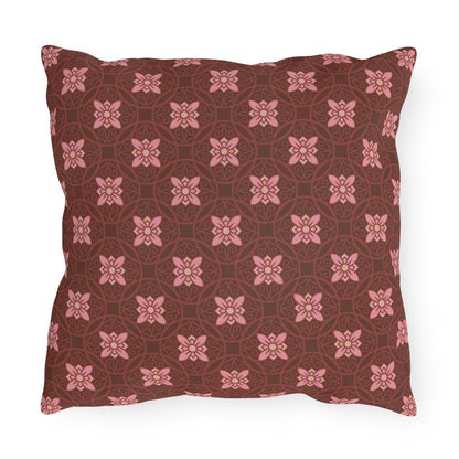 Pink & Burgundy Japanese Pattern Outdoor Pillows