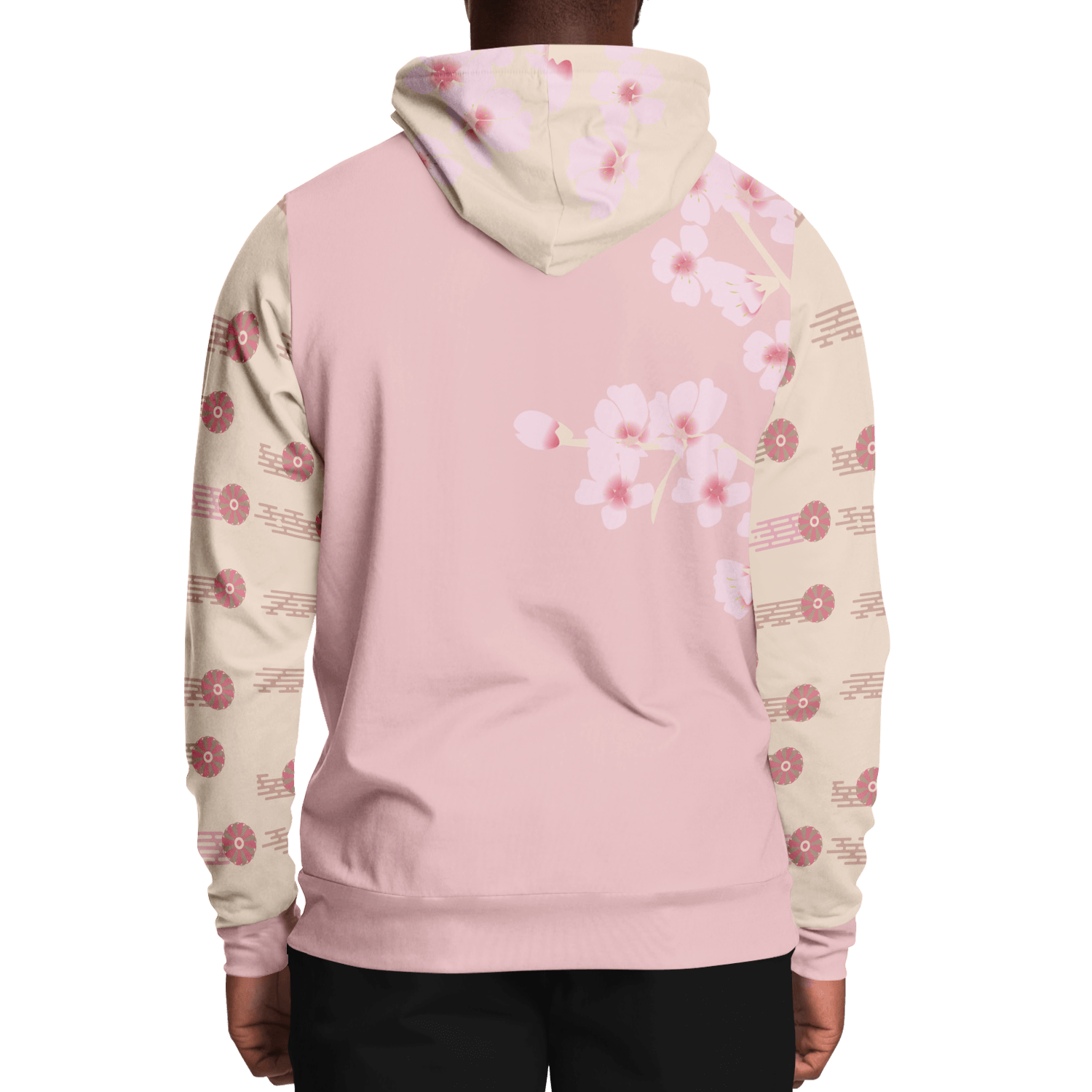 Pink Cherry Blossom Hoodie Inspired by Katsukawa Shunchô
