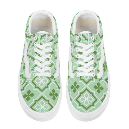 Green Low Top Flat Sneaker