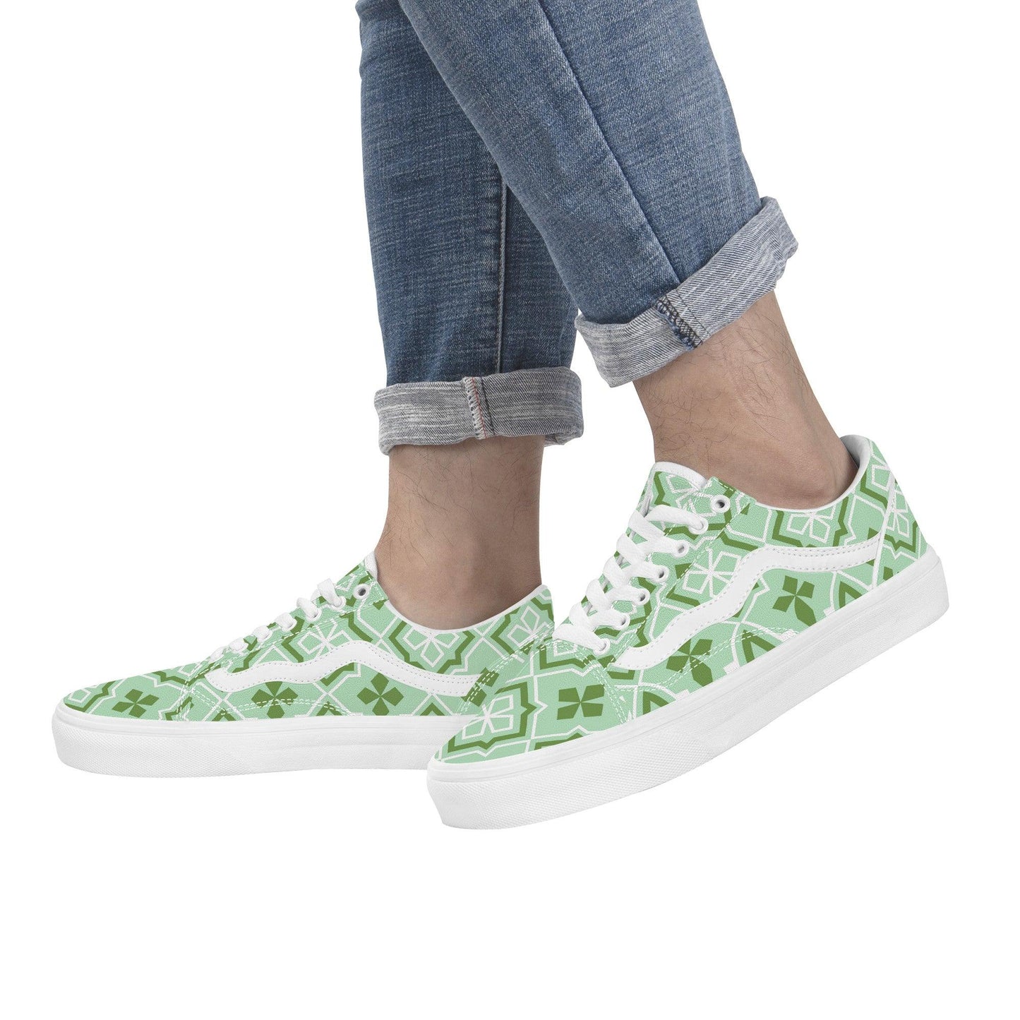 Green Low Top Flat Sneaker