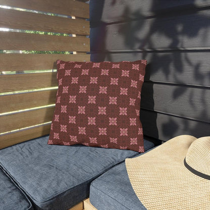 Pink & Burgundy Japanese Pattern Outdoor Pillows