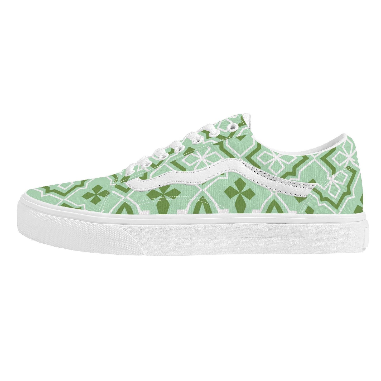 Green Low Top Flat Sneaker