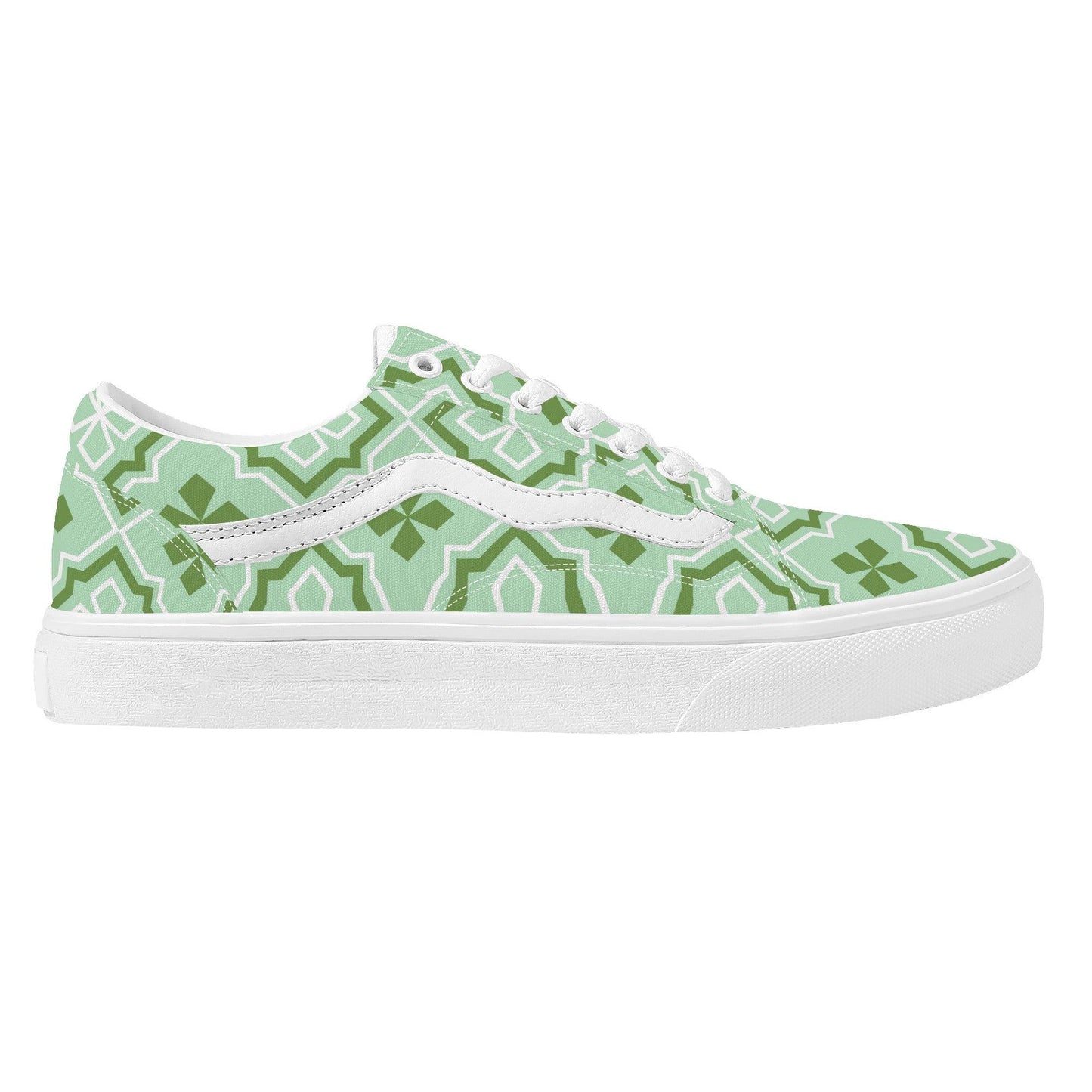 Green Low Top Flat Sneaker
