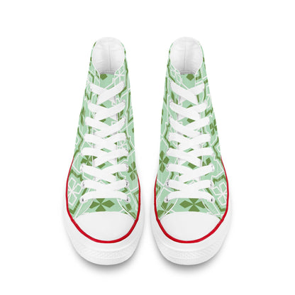 Midori 緑 - Green (Mint) High Top Canvas Shoes - Kaito Japan Design 
