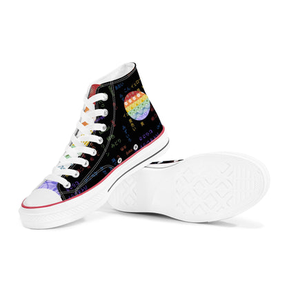 Rainbow Pride High Top Canvas Shoes - Black - Kaito Japan Design 