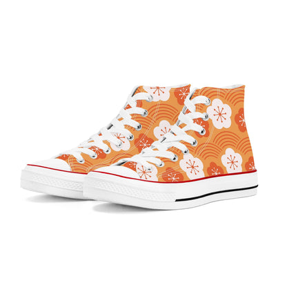 Orenji オレンジ - Orange High Top Canvas Shoes - Kaito Japan Design 