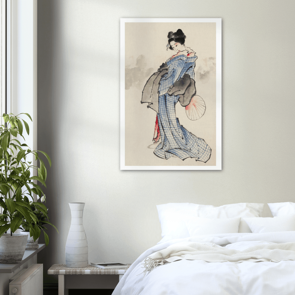 A Japanese Woman In Kimono by Katsushika Hokusai