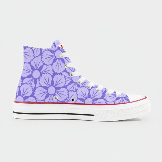 Murasaki 紫 - Purple High Top Canvas Shoes - Kaito Japan Design 
