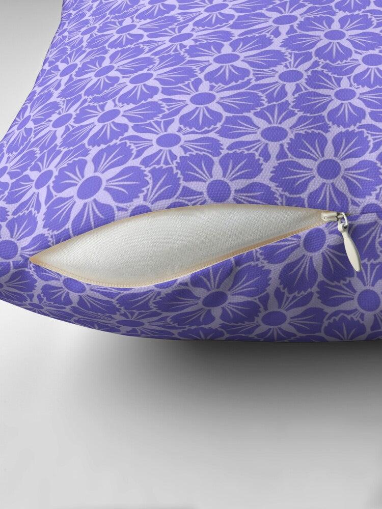 White & Purple Sakura Outdoor Pillows
