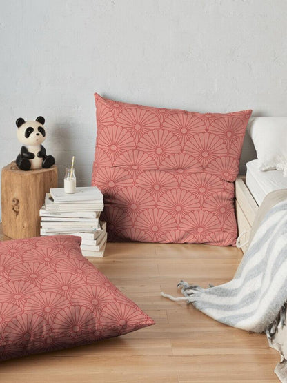 Red Chrysanthemum Outdoor Pillows