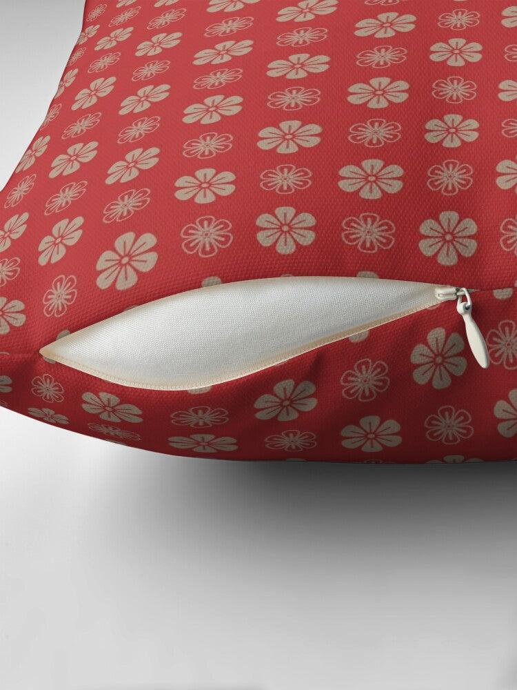 Red & Brown Sakura Outdoor Pillows 