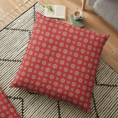 Red & Brown Sakura Outdoor Pillows 