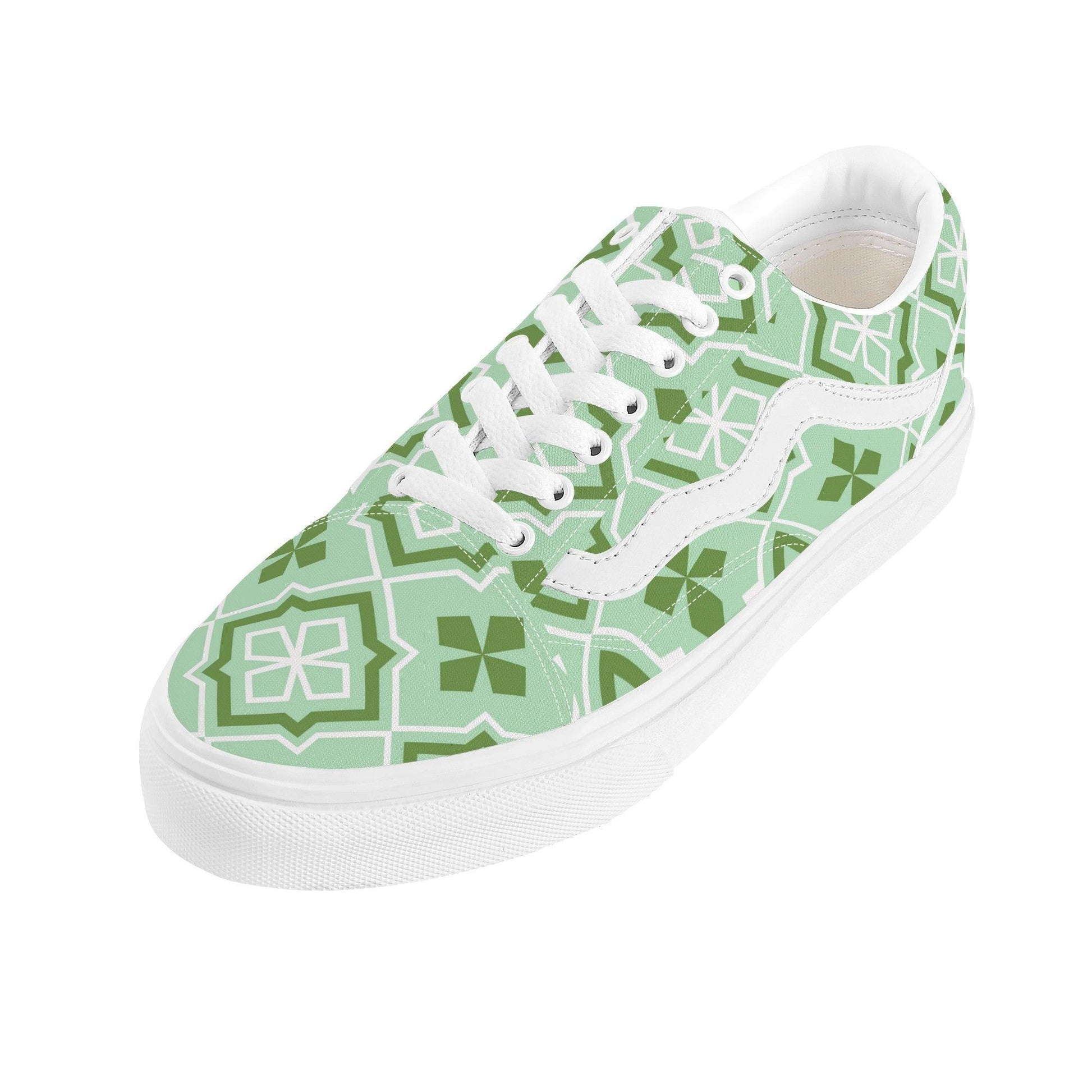 Green Low Top Flat Sneaker