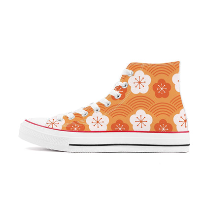 Orenji オレンジ - Orange High Top Canvas Shoes - Kaito Japan Design 