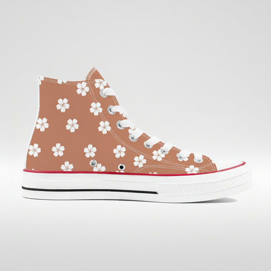 White Sakura Red Amber High Tops - Kaito Japan Design 